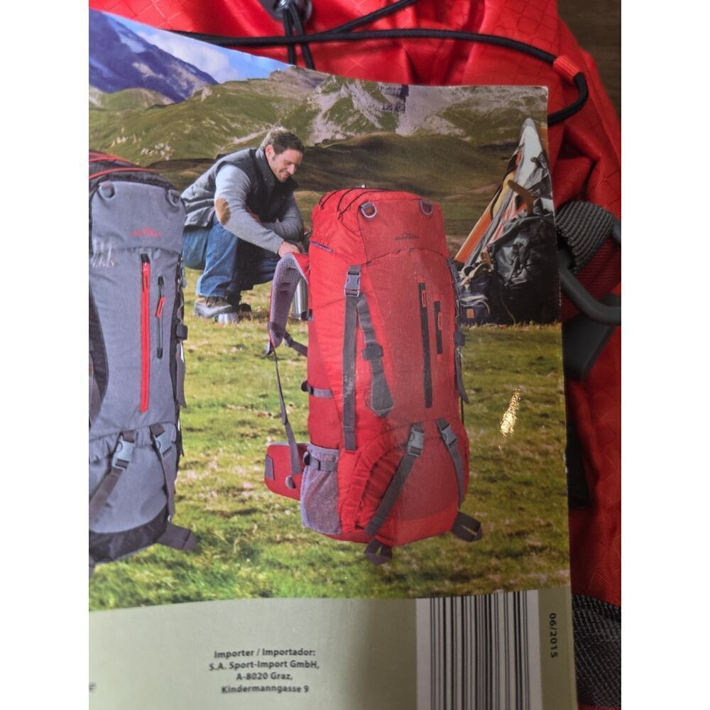 Adventuridge Hiking Backpack – 70L (18.5‎ Gallon) Capacity – Red – Model 92288 - Picture 4 of 16